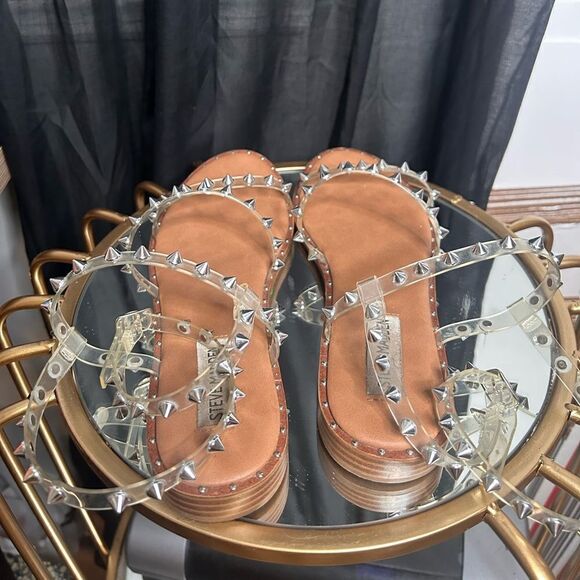 Steve Madden Travel Stud Clear Sandals - Picture 7 of 7